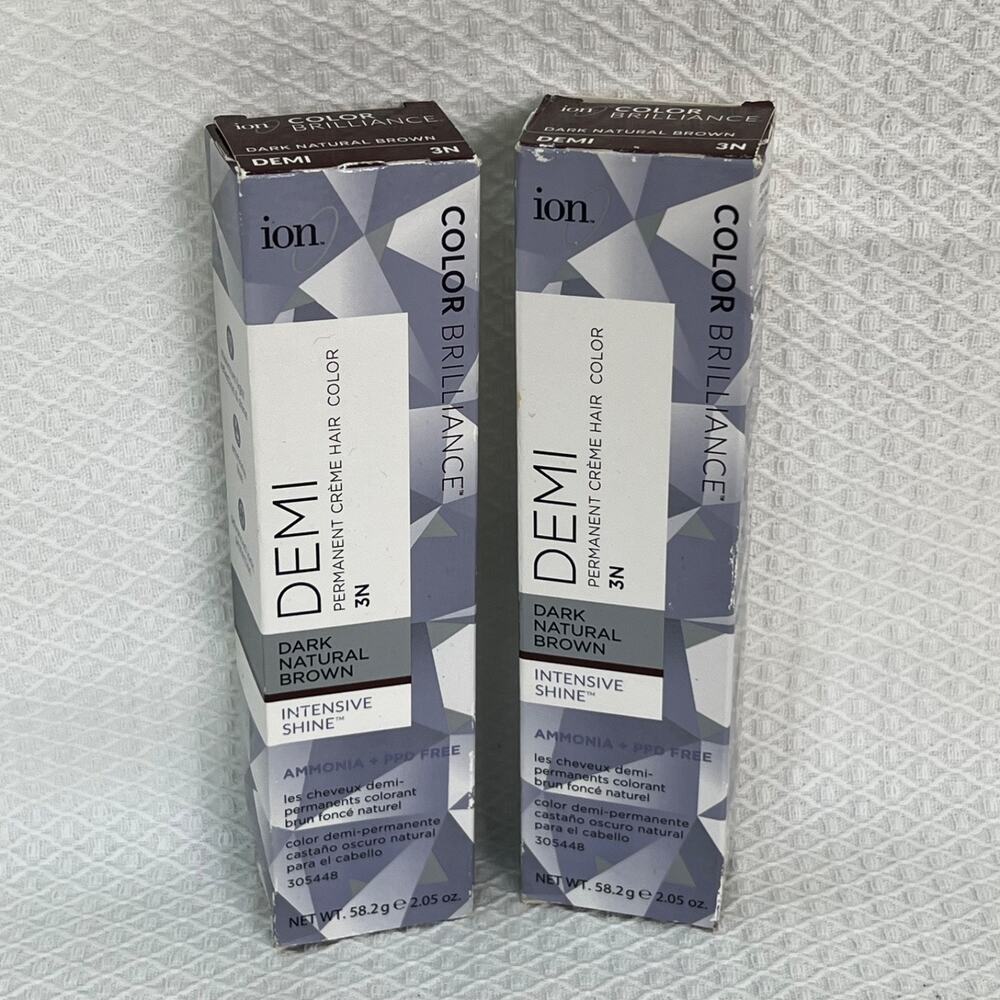Lot 2 Ion Color Brilliance Demi Permanent Hair Color 3N Dark Natural Brown NIB